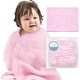 preview thumbnail 6 of 8, L'Ange Baby Towel 100% Cotton Muslin 9 Layers Quick Dry Medical Grade Packaging 28 x 37 in. Pink
