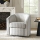 preview thumbnail 51 of 106, Cuenca Modern Living Room Wooden Upholstered 360° Swivel Barrel Chair with Metal Base and Wide Backrest