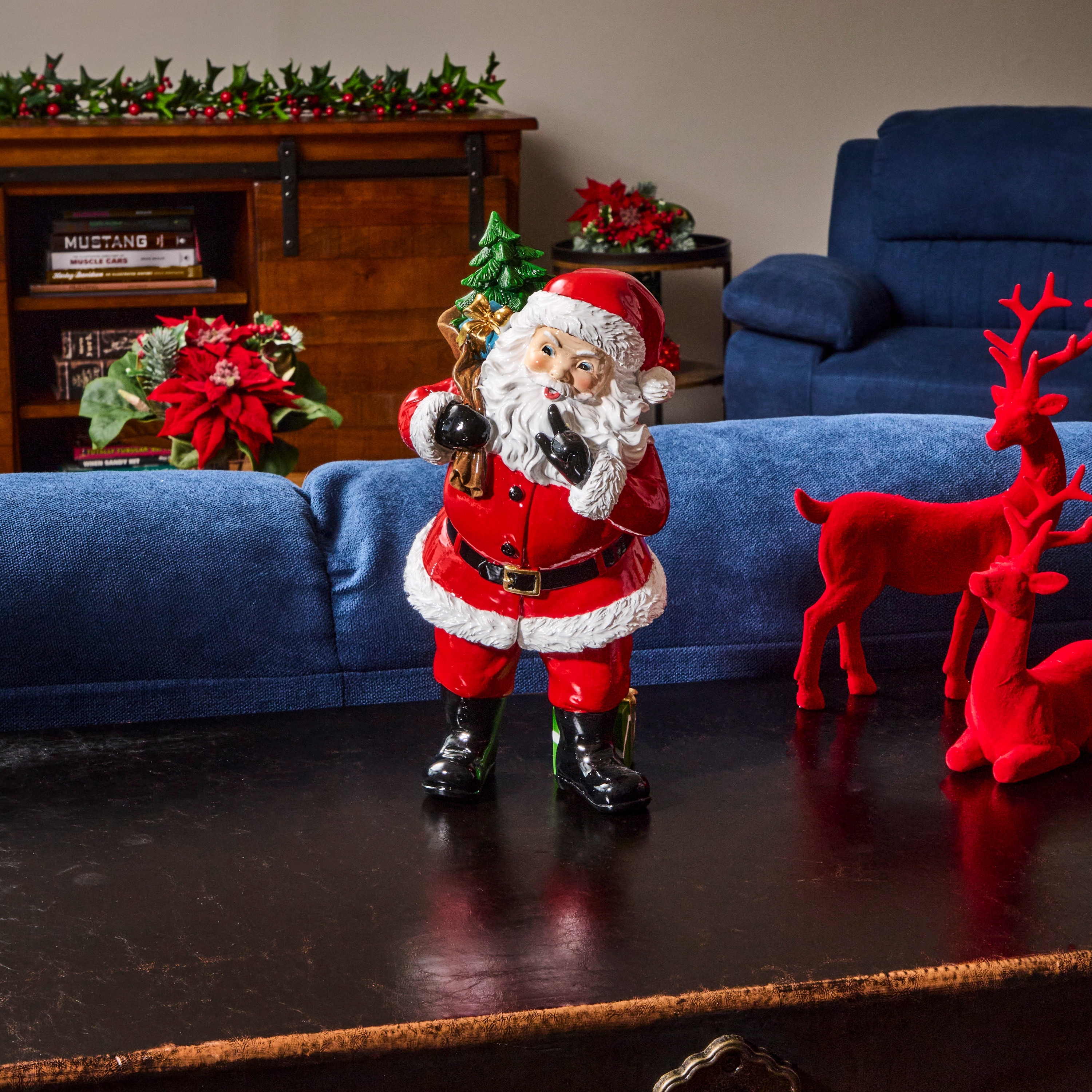 10" Resin Santa With Toy Sack