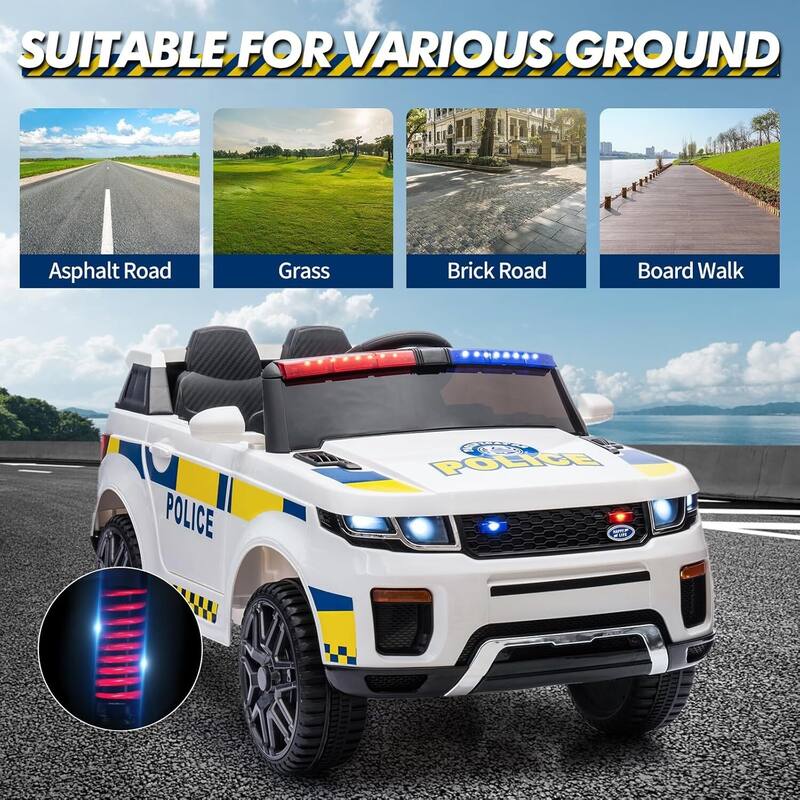 12V Kids Ride on Police Car Toy with Remote Control for Kids Best Gifts