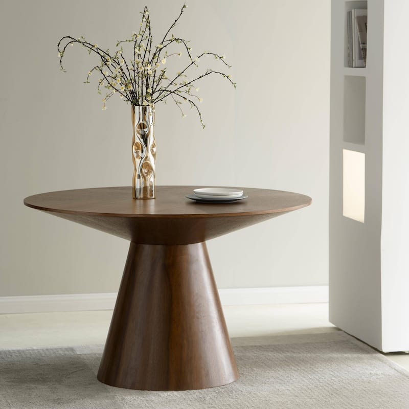 Round 47" Dining Table with Ash Wood Veneer Top Fynix Collection