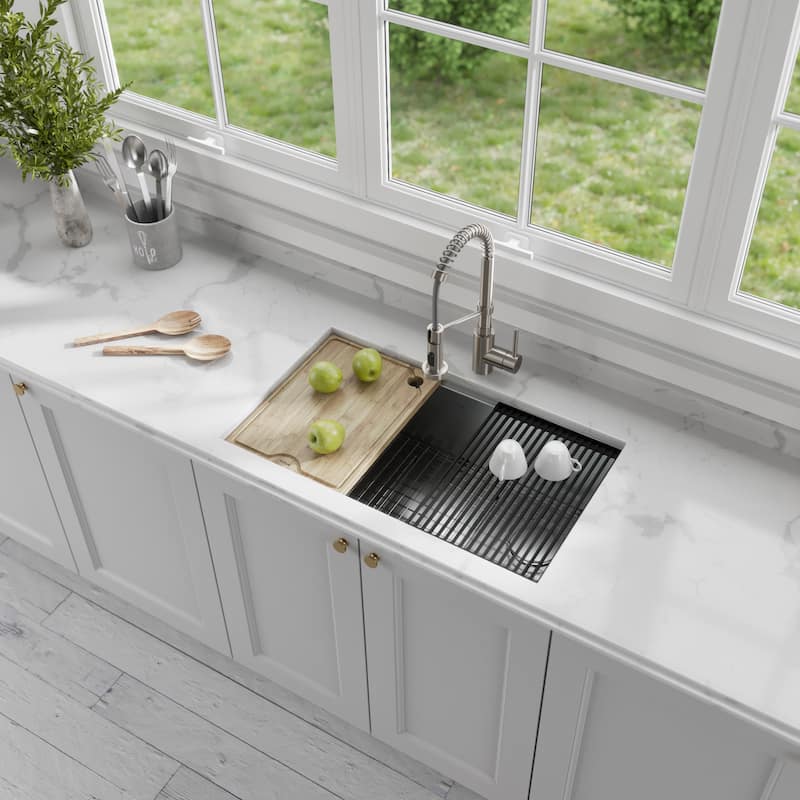 KRAUS Kore Workstation Undermount Stainless Steel Kitchen Sink