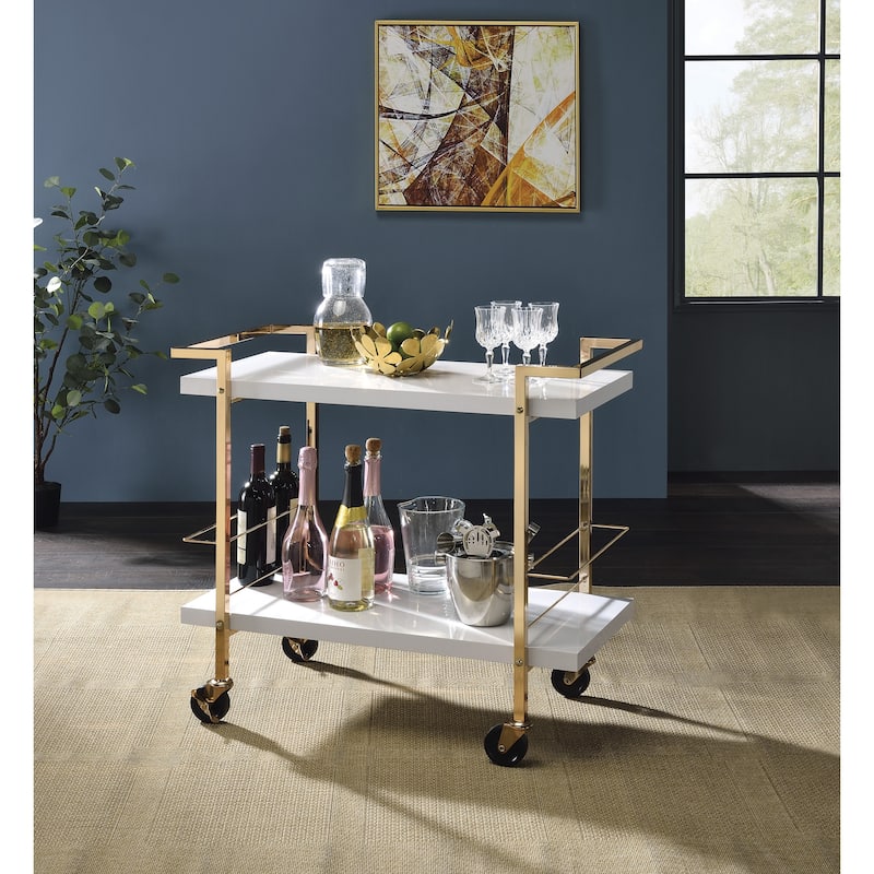 Alios Serving Cart with Gold Frame