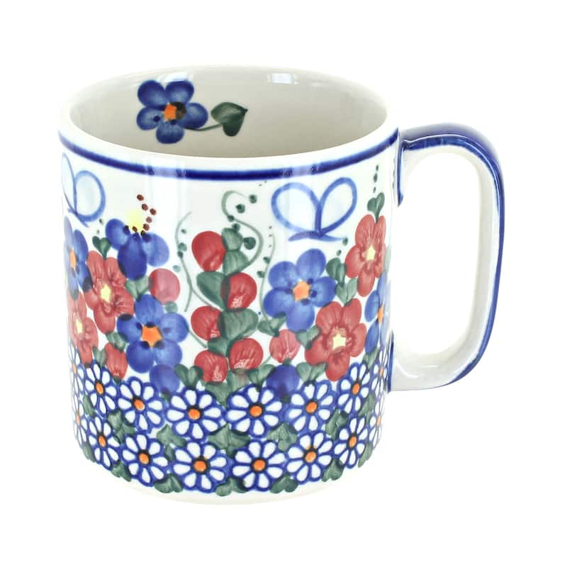 Blue Rose Polish Pottery Vena Mug - Garden Butterfly