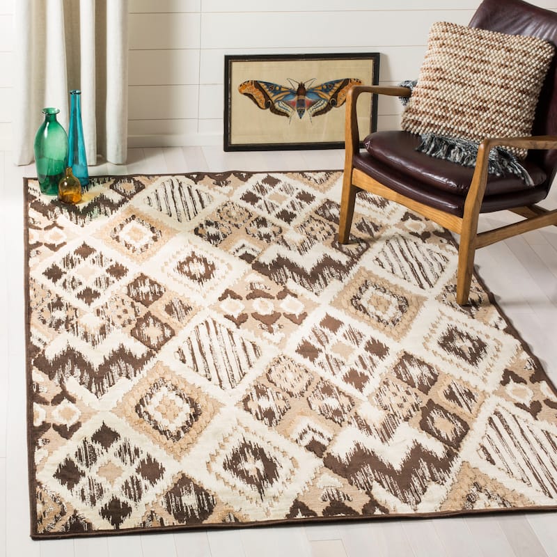 SAFAVIEH Paradise Marianna Modern Viscose Rug - 5'3" x 7'6" - Brown/Taupe