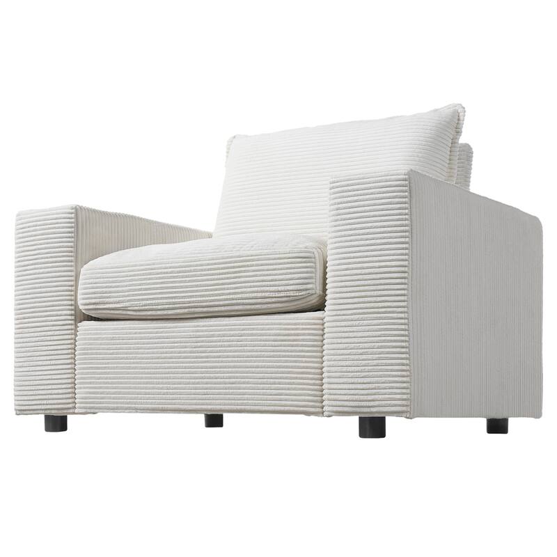 Christopher Knight Home - LuxeComfort Grey Oversized Corduroy Upholstered Chaise Lounge Chair with Storage Ottoman.