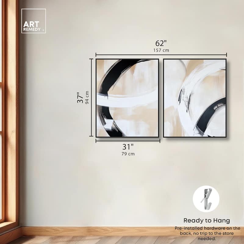Neutral Interplay II Canvas Set of 2 by Art Remedy