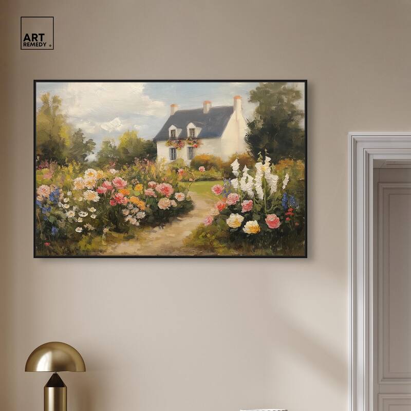 Floral Welcome Canvas by Art Remedy