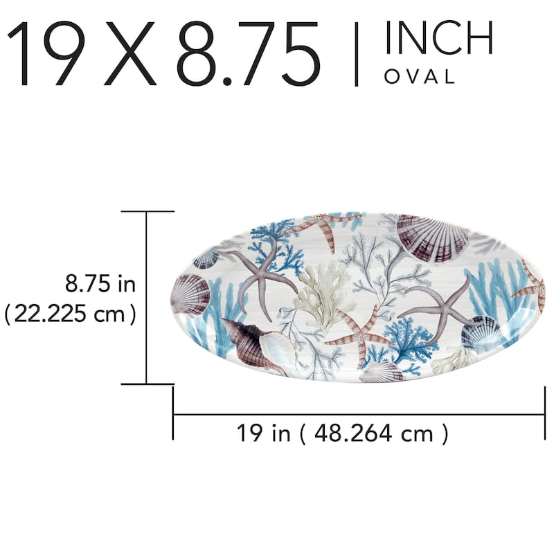 Certified International Beyond the Shore Fish Platter - 19" x 8.75" x 1.5"