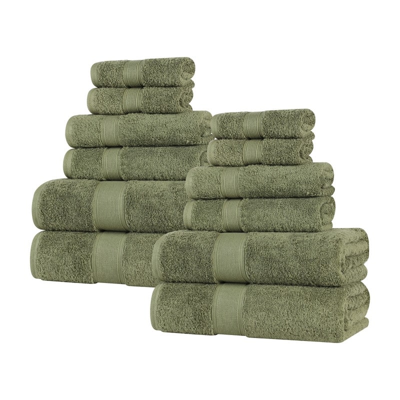 Superior Oregon Organic Cotton Solid 12-Piece Towel Set