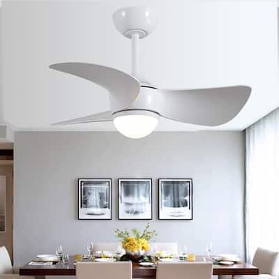 Orla Modern White Lighted Ceiling Fan 3-Blades LED Remote Control