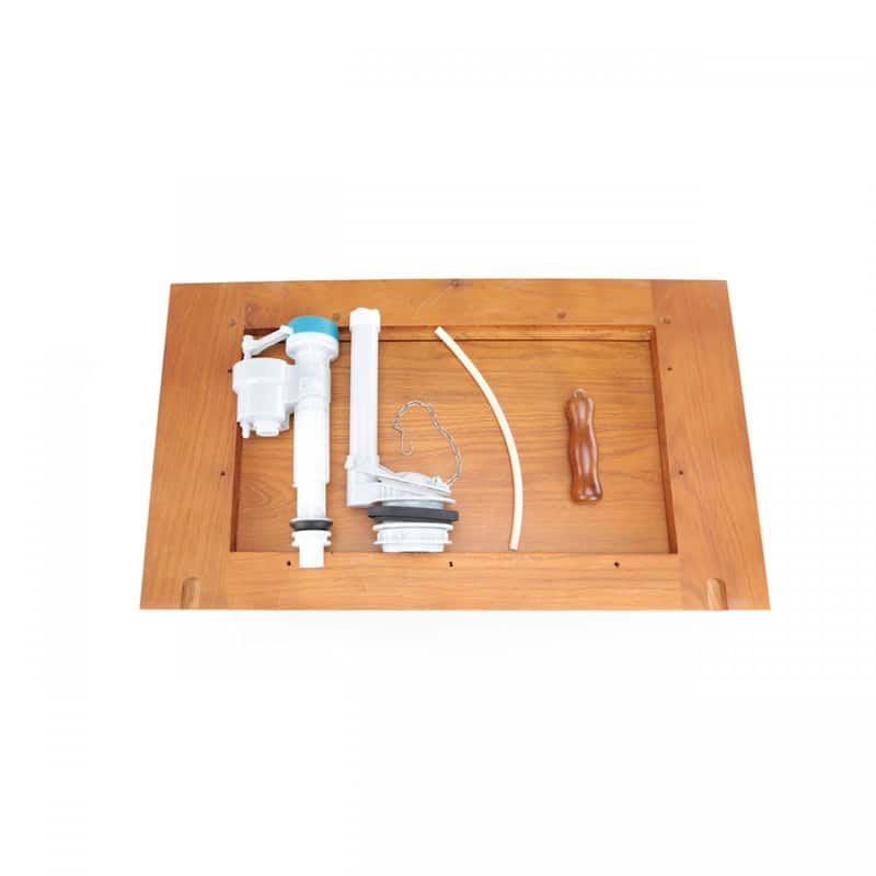 High Tank Toilet Conversion Kit - Light Mahogany woth Chrome Top Entry Renovators Supply