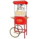 preview thumbnail 10 of 8, Popcorn Machine with Cart – 8oz Popper with Stainless-steel Kettle by Great Northern Popcorn (Red)
