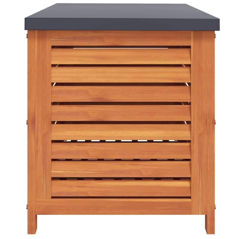 vidaXL Storage Box Outdoor Storage Chest Entryway Bench Solid Wood Eucalyptus - 18.9 x 35.4 x 21.7