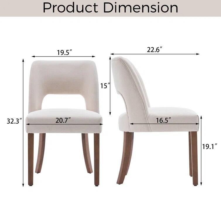 Wooden Dining Chairs Set of 2/4/6,Modern Fabric Upholstered Dining Room Chair Kitchen Chairs