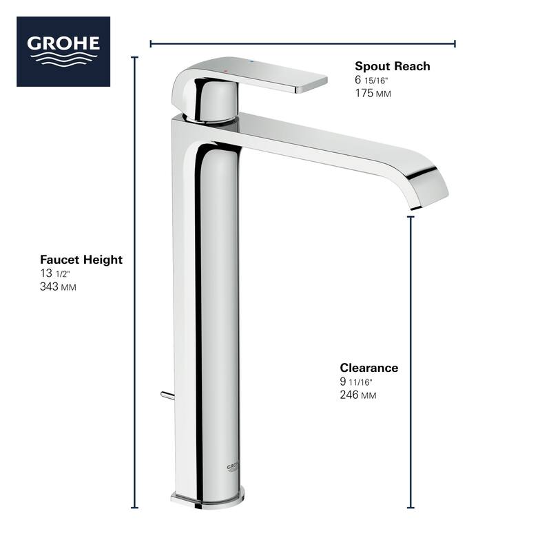 Grohe Defined 1.2 GPM Vessel Single Hole Bathroom Faucet with SilkMove