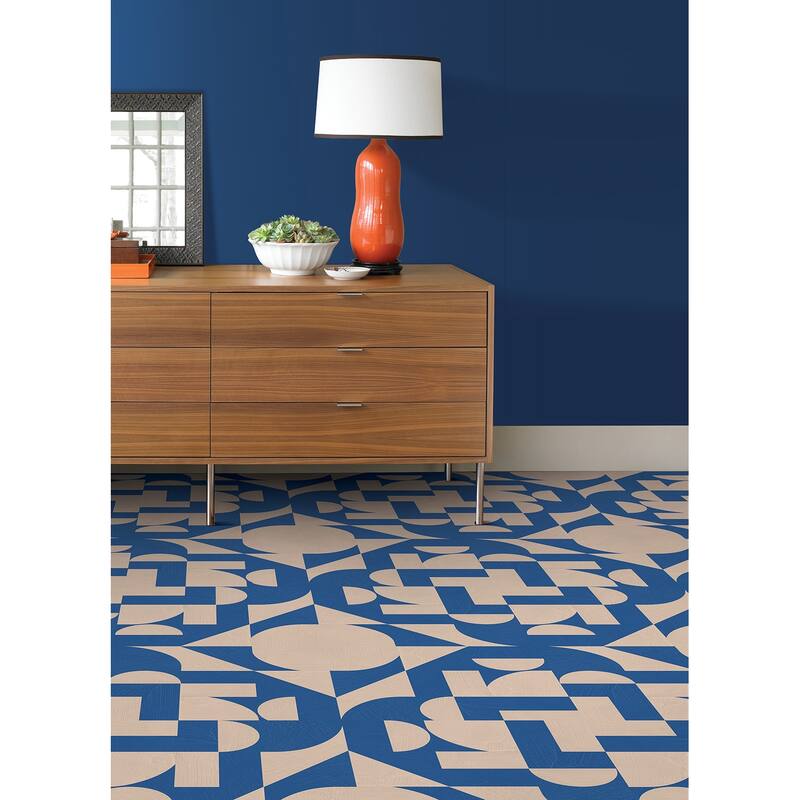 Very Gay Paint Gia Metric Coral and Blue Peel and Stick Floor Tiles