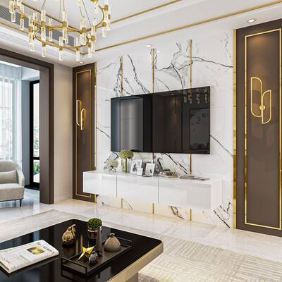 63" Floating Entertainment Center, Wall Mount LED TV Stand High Gloss
