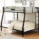 preview thumbnail 5 of 5, Stylish Full XL over Queen Bunk Bed with Sturdy Metal Frame, Slat System, Full-Length Guardrail, and Double Ladder, Black