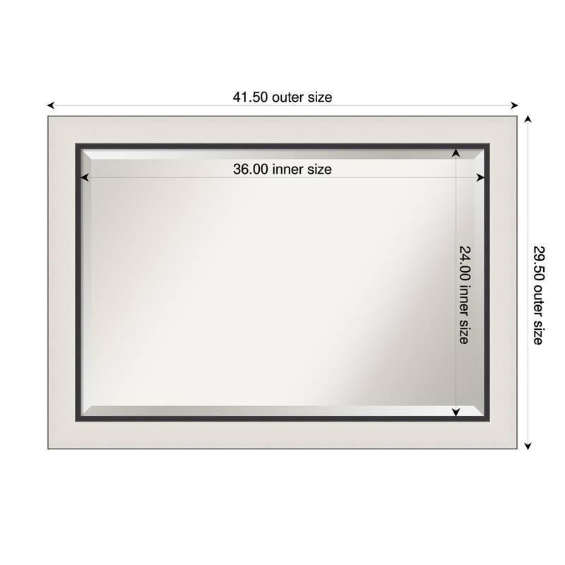 Ellie Beveled Framed Bathroom Vanity Wall Mirror - Ellie Silver Black - 42 x 30 in