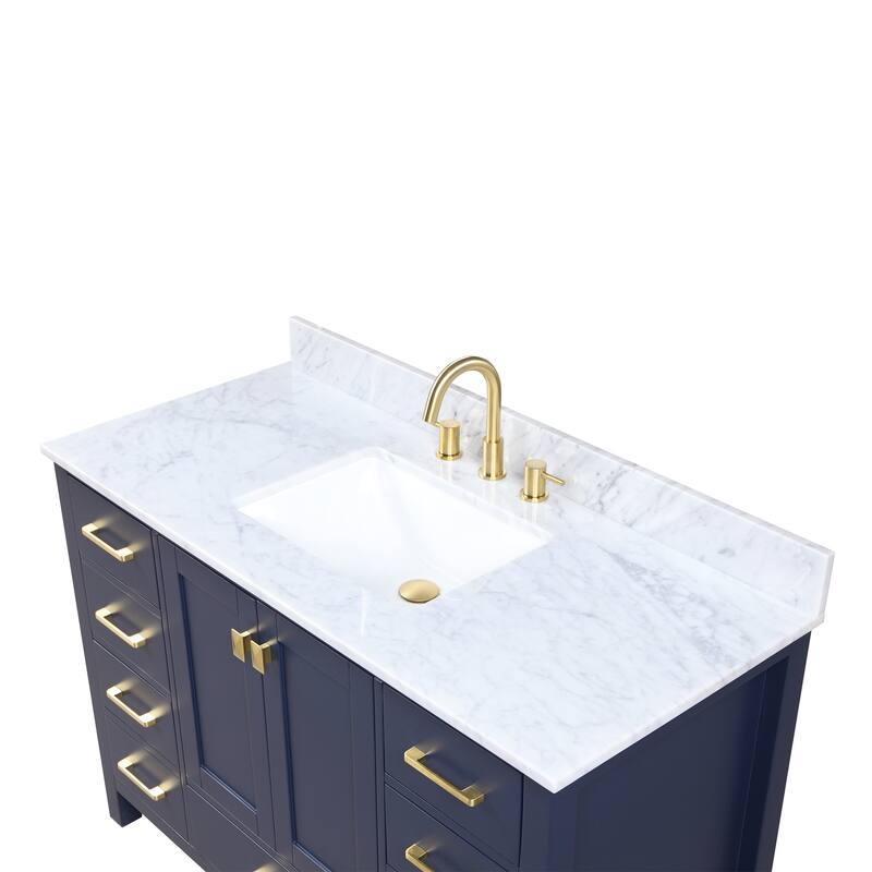 Blossom Geneva 48 Inch Bathroom Vanity with Marble Top, Sink & Mirror