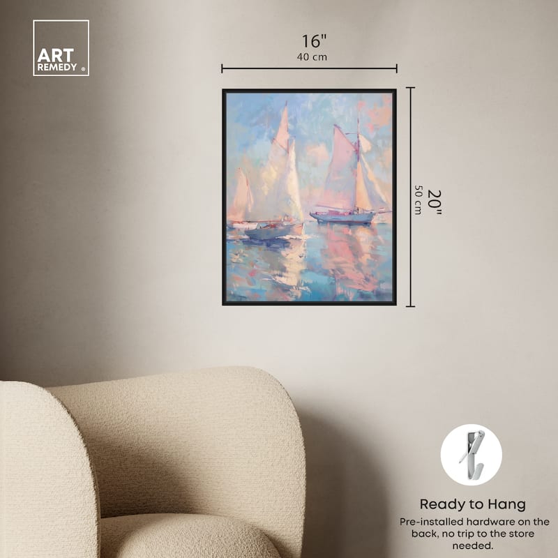 Art Remedy Set Sail Framed Sailing 1 Piece Canvas Wall Art