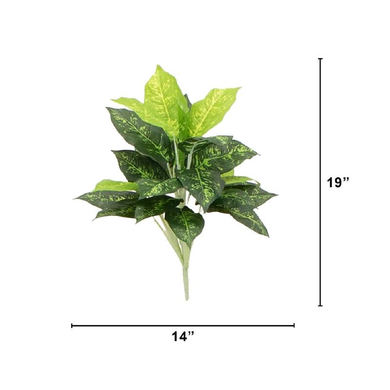 Dieffenbachia Artificial Plants - 19" - Green - Set of 6
