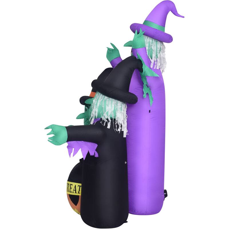Haunted Hill Farm 6-Ft. Inflatable Pre-Lit Brewing Witch Trio with Cauldron
