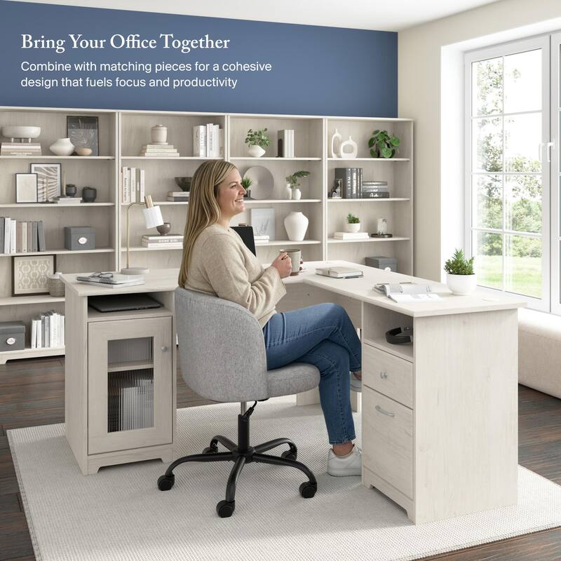 Cabot 60W L Shaped Computer Desk with Storage by Bush Furniture