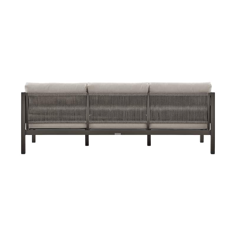 Mareike Rope and Aluminum 81" Outdoor Sofa with Cushions