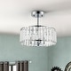 preview thumbnail 1 of 17, CO-Z 12" Modern 3-Light Crystal Semi Flush Mount Chandelier with Drum Shade
