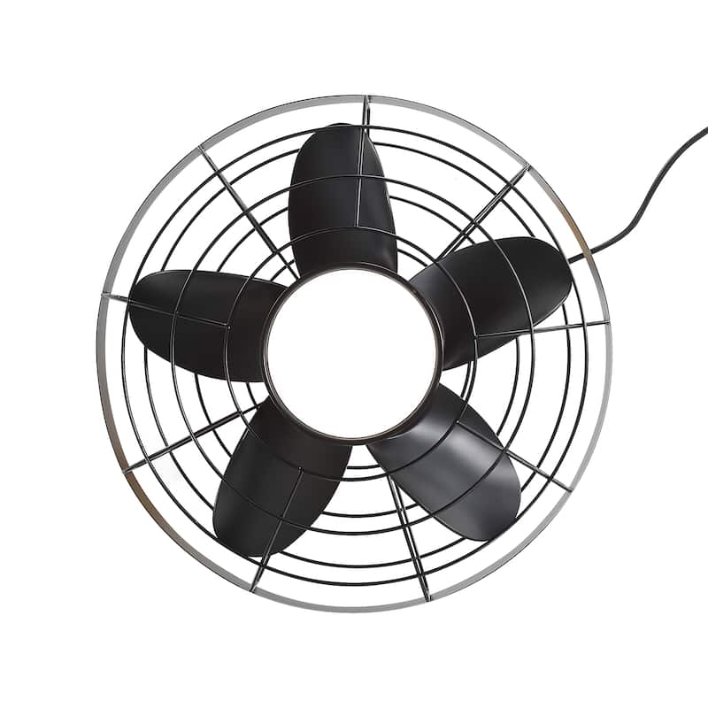20" 5-Blade Waterproof Plug-in Outdoor Ceiling Fan with Dimmable LED Light and Remote