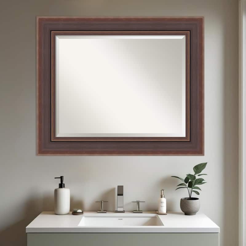 Moab Brown Bronze Beveled Framed Bathroom Vanity Wall Mirror - Moab Brown Bronze