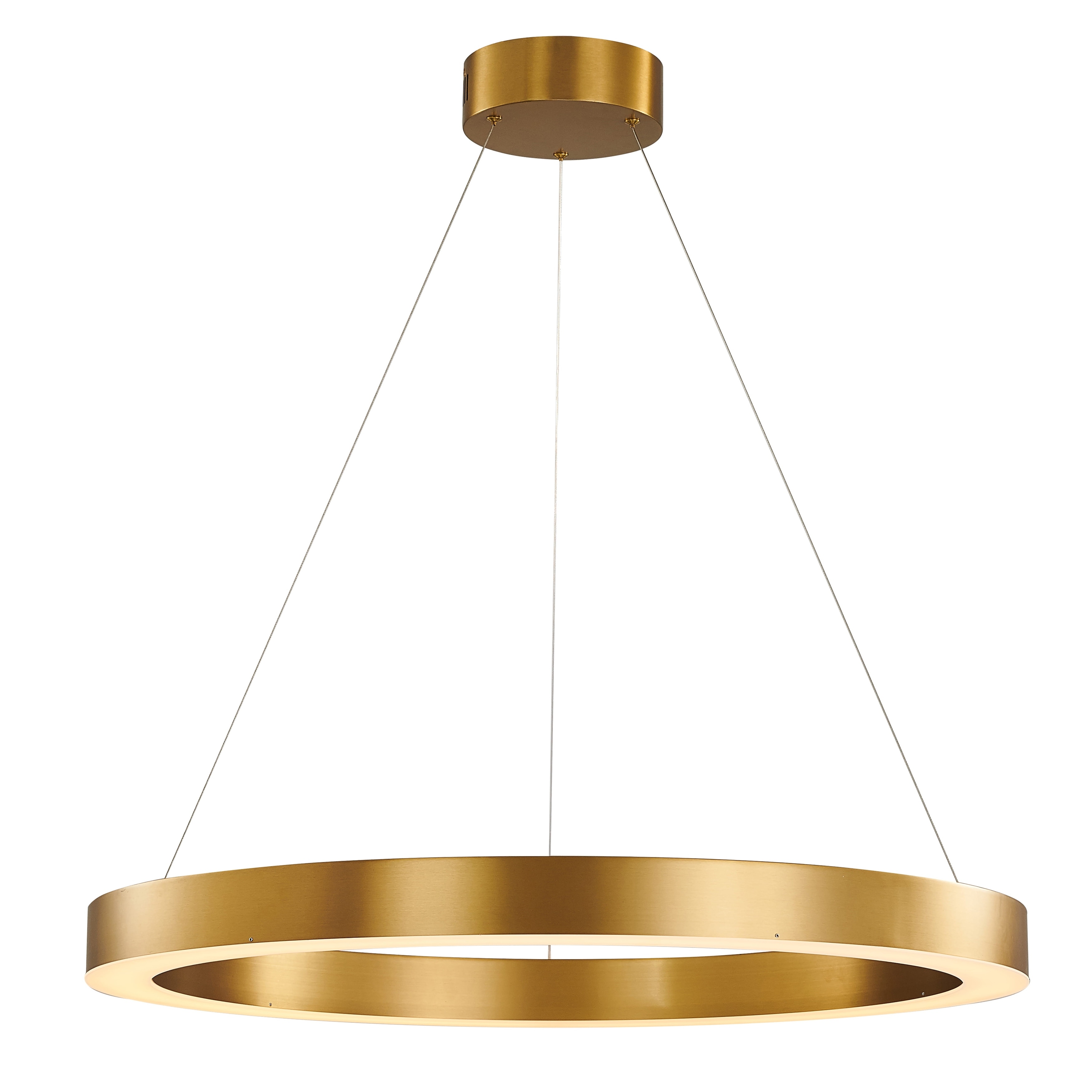 1-Light Round Antique Brass LED Halo Ceiling Fixture