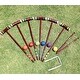 preview thumbnail 3 of 7, Six Player Deluxe Croquet Set with Wooden Mallets Brown