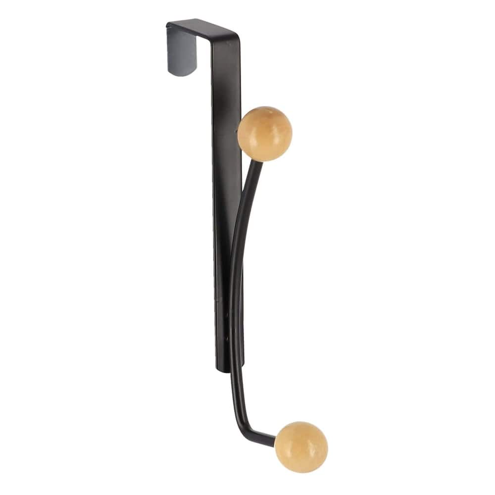Over The Door Hook Rack with 2 Ball Ends - 0.8 L x 4 W x 7.5 H