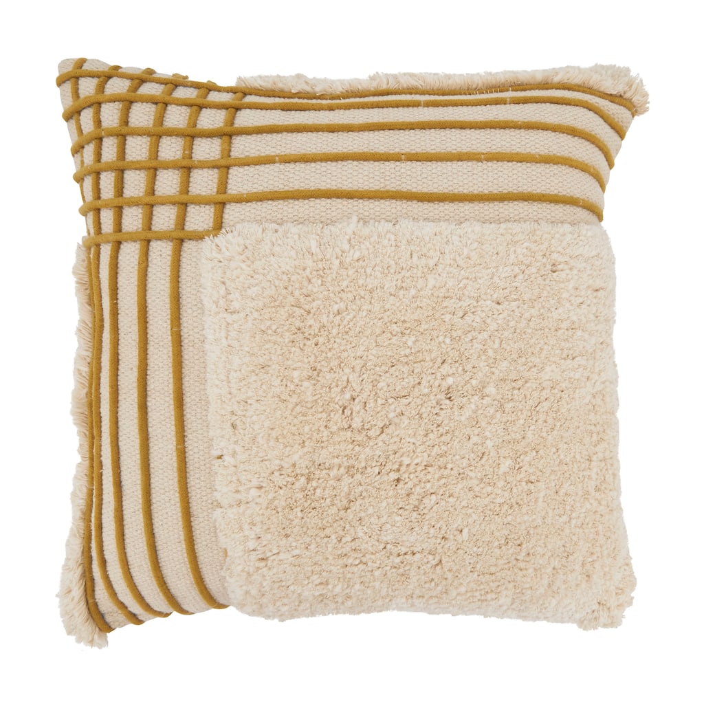 Crosshatch Pattern Tufted Throw Pillow