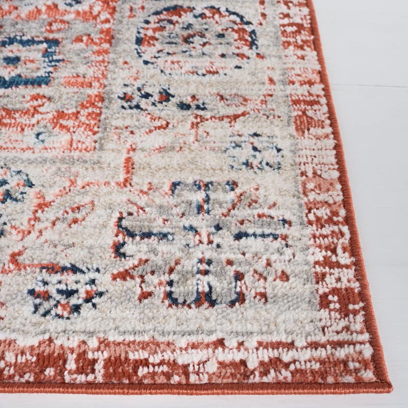 SAFAVIEH Madison Billye Vintage Rug - 6'7" Square - Rust/Ivory