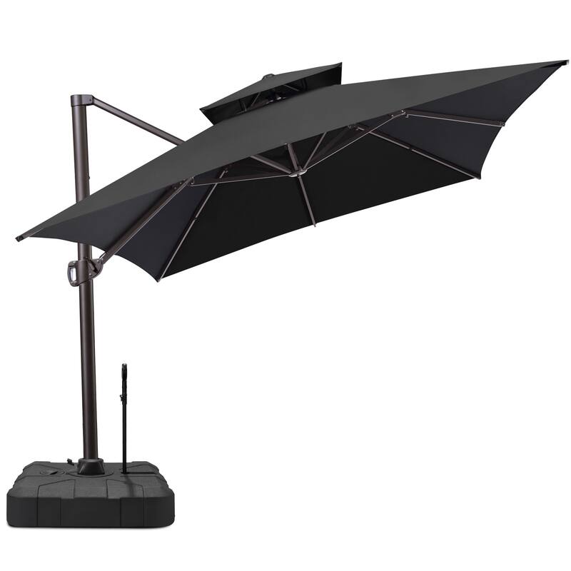 13 x 10ft Outdoor Patio Cantilever Offset Umbrella with Base