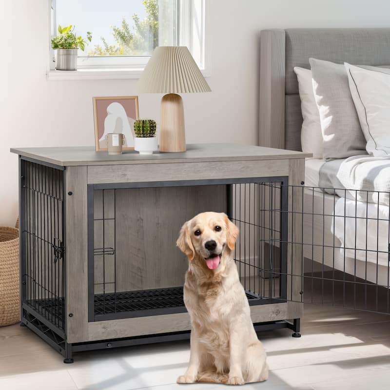Futzca Dog Crate, Double-Doors Dog Furniture
