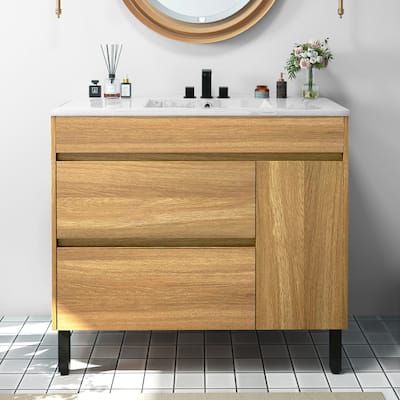 Moasis 36" Freestanding Single Bathroom Vanity with Ceramic Basin