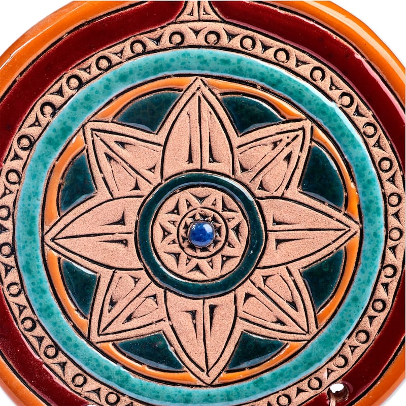 Novica Handmade Floral Luck Ceramic Wall Decor