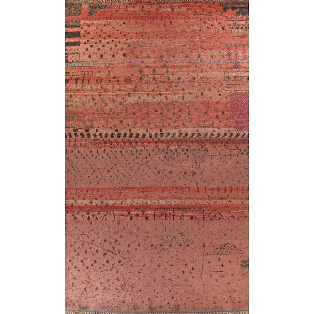 Moroccan Oriental Large Area Rug Handmade Wool Carpet - 11'4"x 19'5"