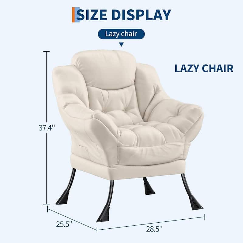 Upholstered Accent Lounge Sofa Armchair for Living Room, Bedroom, Dorm, or Office