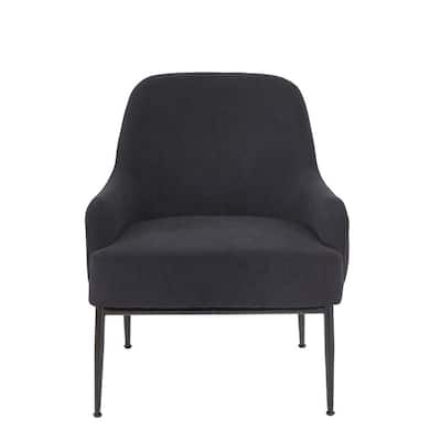 Luxury and Elegance Velvet Armchair Solid and Engineered Wood with Black Metal Legs Dense Foam and Heavy Webbing