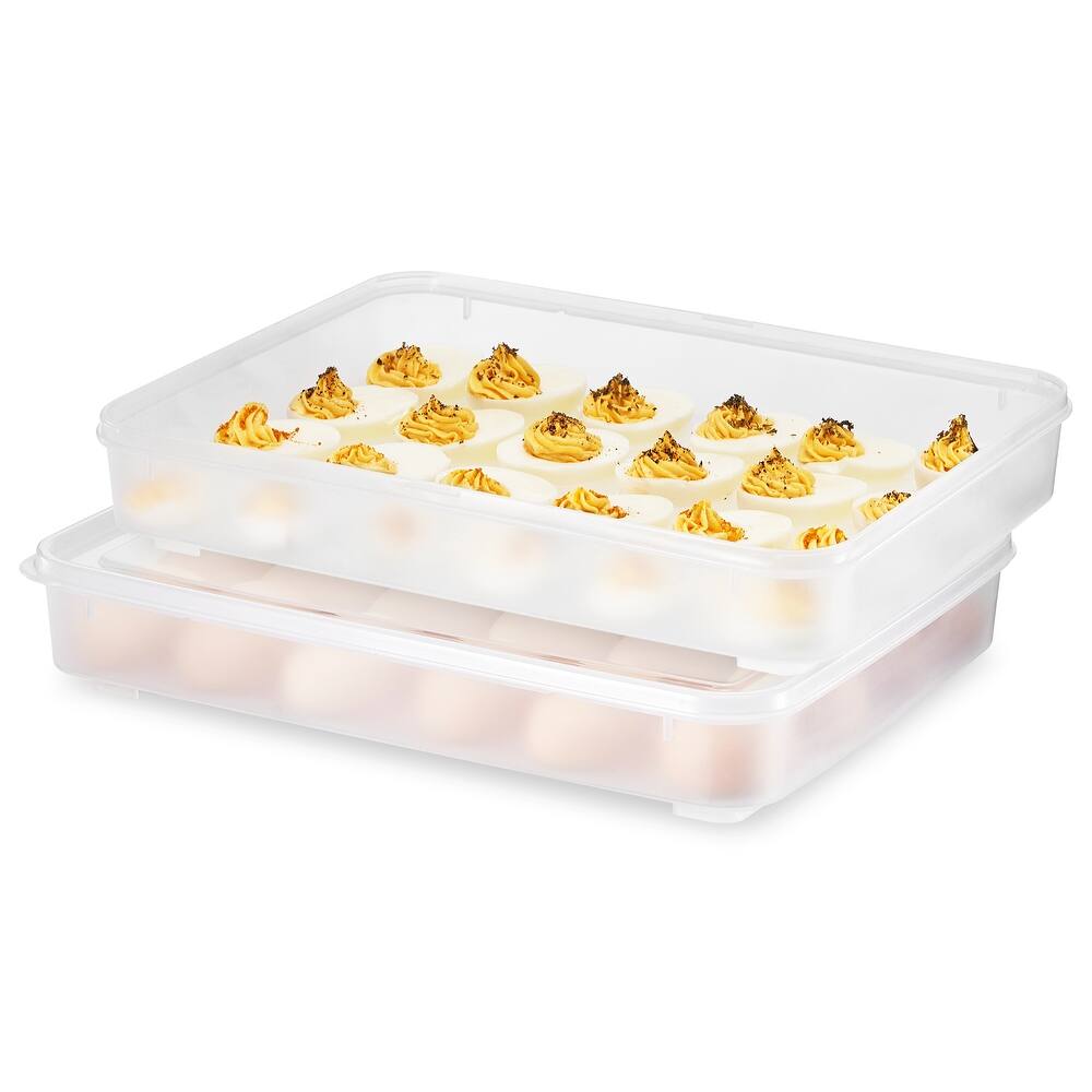 Sorbus 2 Pack Egg Containers with Lids - Clear Deviled Egg Tray (Holds 48-Egg)