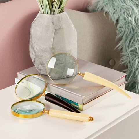 CosmoLiving by Cosmopolitan Metal Eclectic Magnifying Glass Assorted (Set of 3)