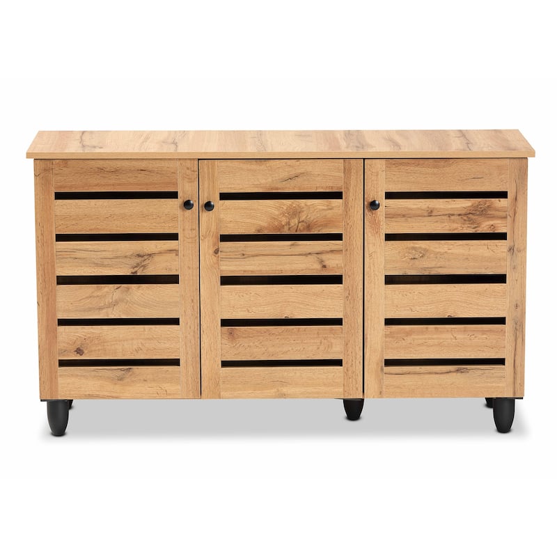 Gisela Modern and Contemporary 3-Door Shoe Storage Wood Cabinet
