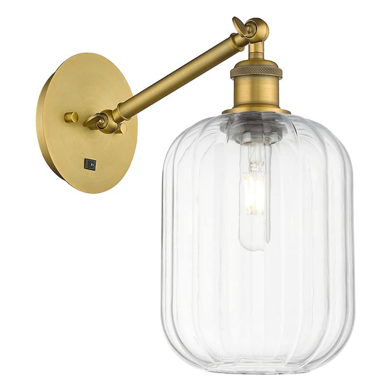 Innovations Lighting 317-1W-12-7 Preston Sconce Preston 12" Tall Wall - Brushed Brass / Clear