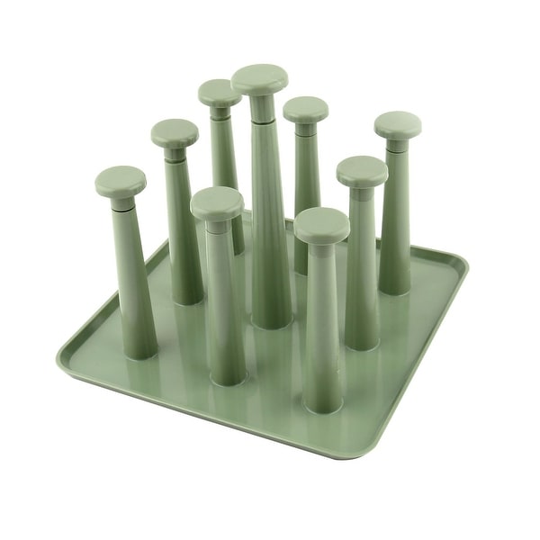 Home Plastic Coffee Juice Drinking Cup Organizer Drying Drain Rack Holder Green